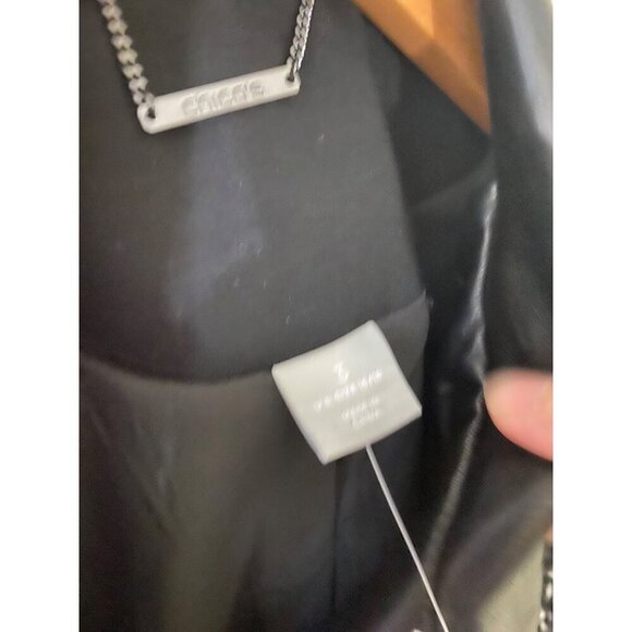 NWT Chico's Women's Tweed And Faux Leather Classic Moto Jacket - 3 (Large) - Picture 3 of 13